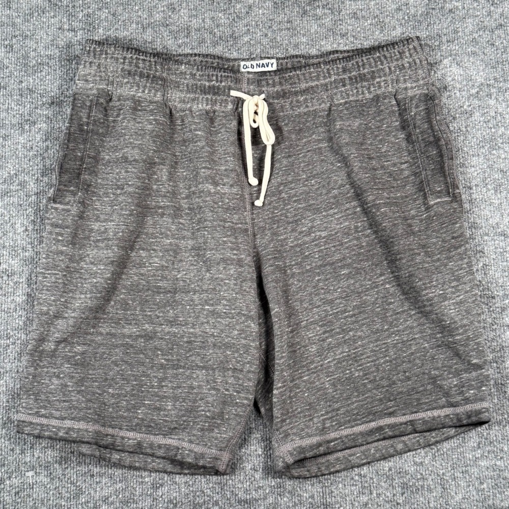 Old Navy Mens‎ XL Grey Heathered Lounge Sweat Shorts Drawstring Pockets Neutral